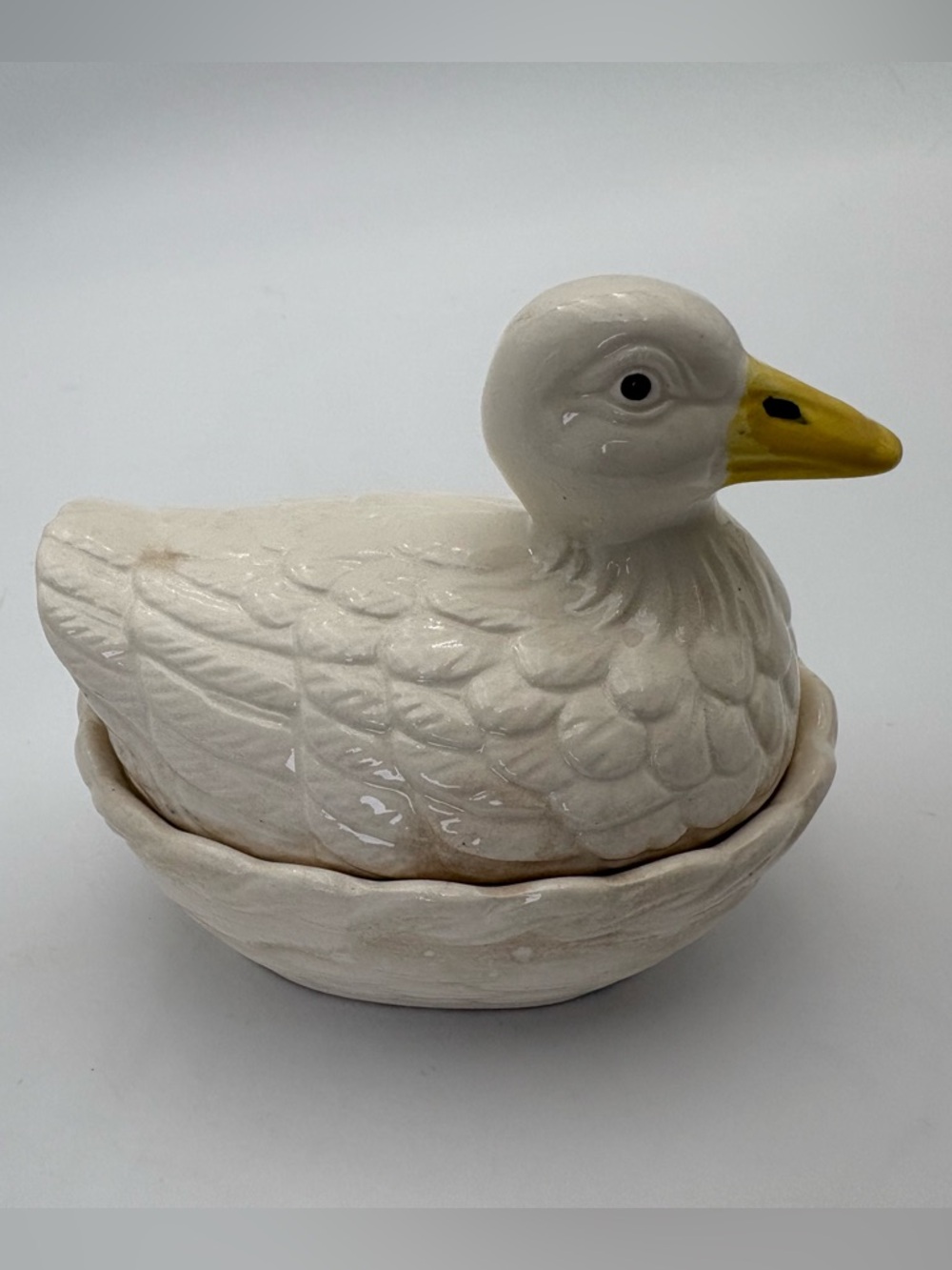 Vintage Ceramic Duck-on-Nest Covered Dish - made in Japan - Picture 4 of 16
